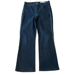 NYDJ Women's High Rise Bootcut Rhinestone Seam Jean Dark Wash Size 10